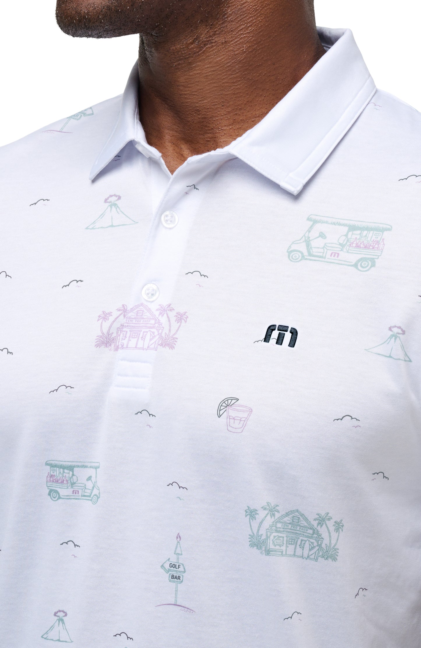 TRAVIS MATHEW TIKI MAPES PRINT POLO XL