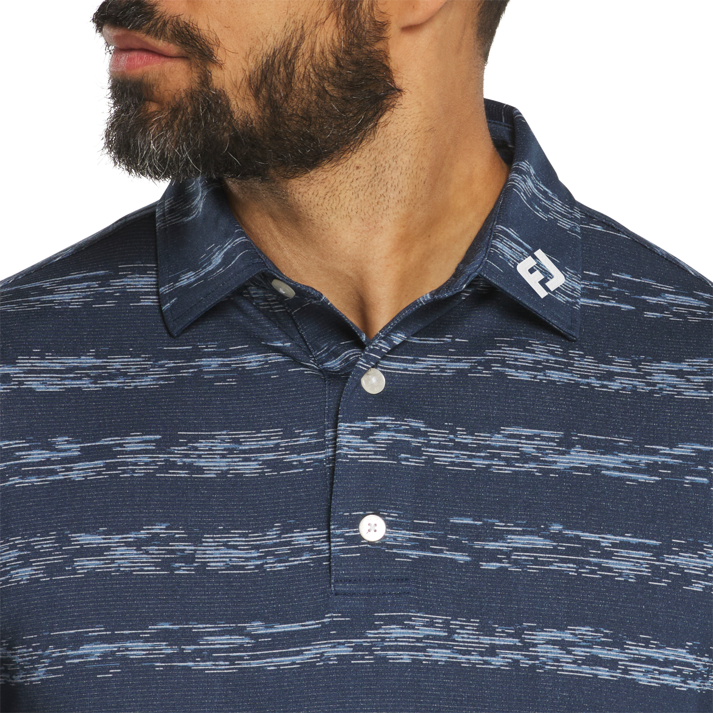 FOOTJOY MENS - IKAT STRIPE POLO - NAVY