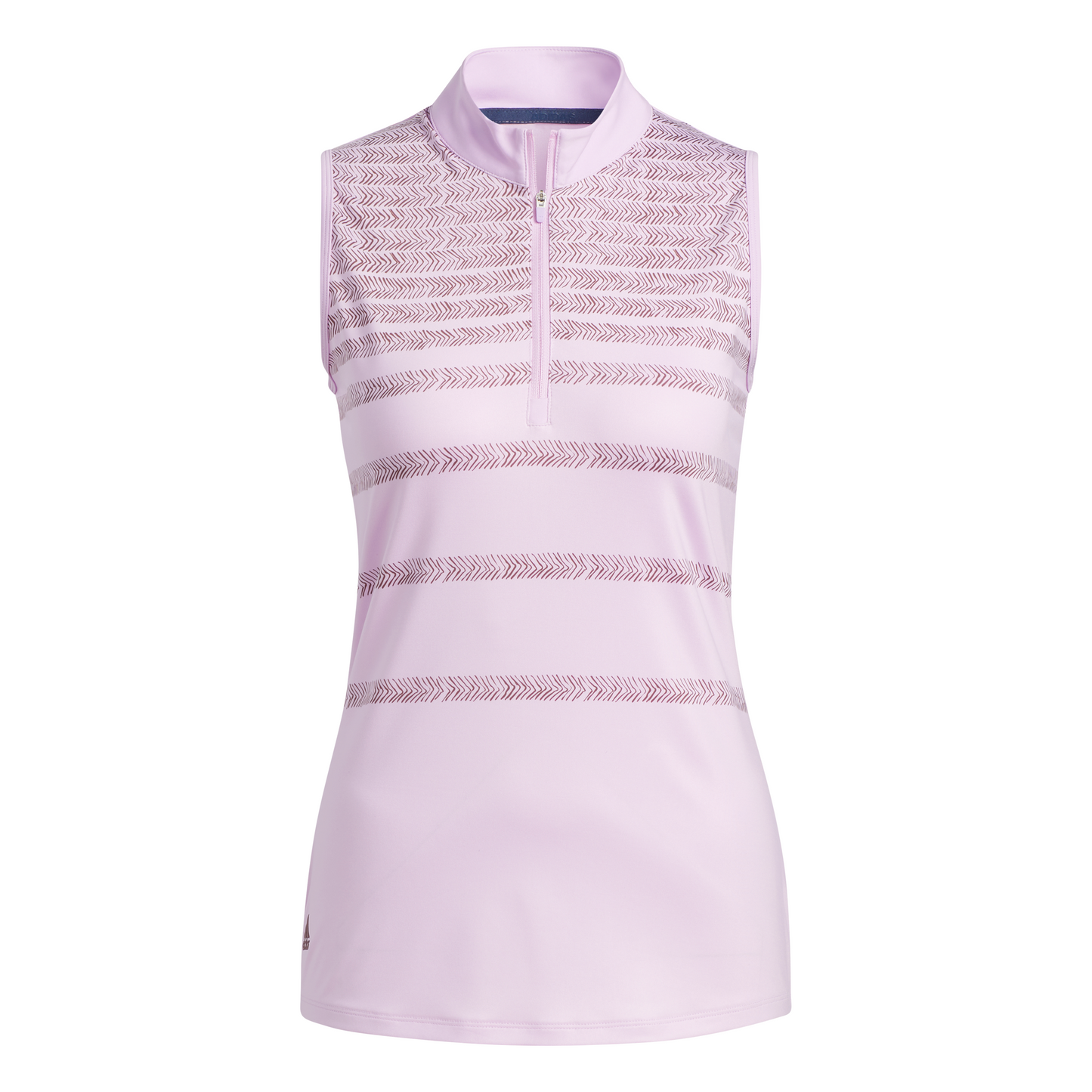 ADIDAS WOMEN'S HERRINGBONE STRIPE SLEEVELESS POLO