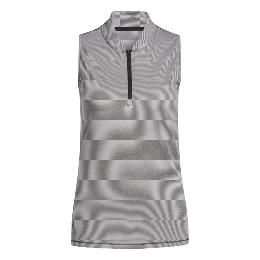 ADIDAS WOMEN'S TWO-COLOUR OTTOMAN SLEEVELESS GOLF POLO