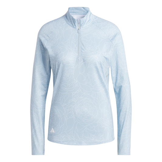 ADIDAS WOMEN'S ESSENTIALS LONG SLEEVE PRINTED MOCK POLO