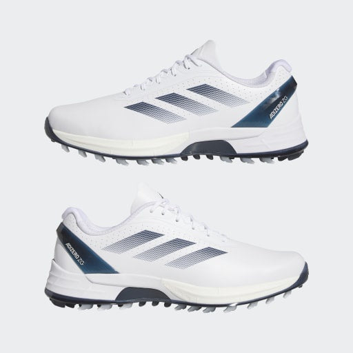 ADIDAS MEN'S ADIZERO ZG SPIKELESS GOLF SHOE - WHITE/NAVY