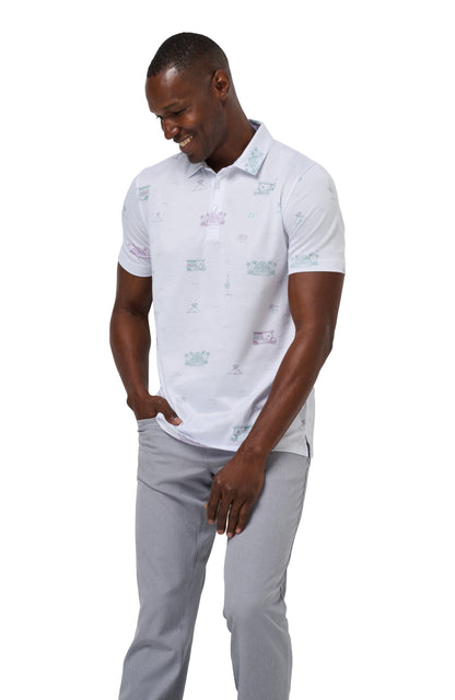 TRAVIS MATHEW TIKI MAPES PRINT POLO XL