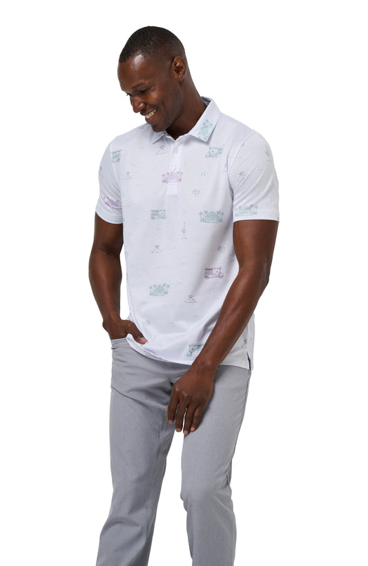 TRAVIS MATHEW TIKI MAPES PRINT POLO XL