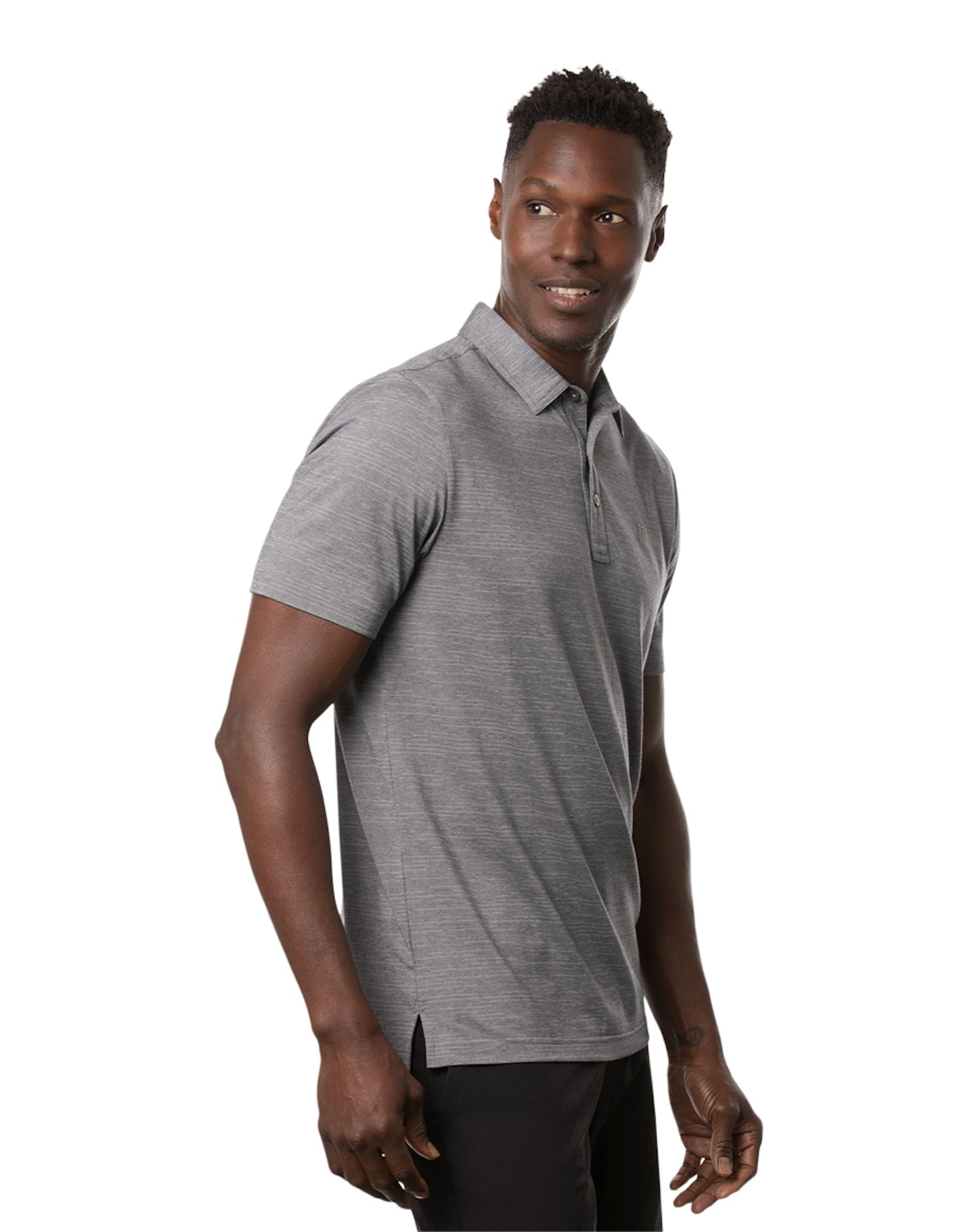 TRAVIS MATHEW THE HEATER POLO STEEL/QUIET SHADE