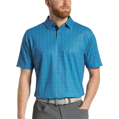 FOOTJOY GEOMETRY PRINT STRETCH PIQUE POLO