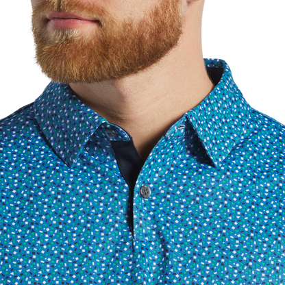 FOOTJOY GEOMETRY PRINT STRETCH PIQUE POLO