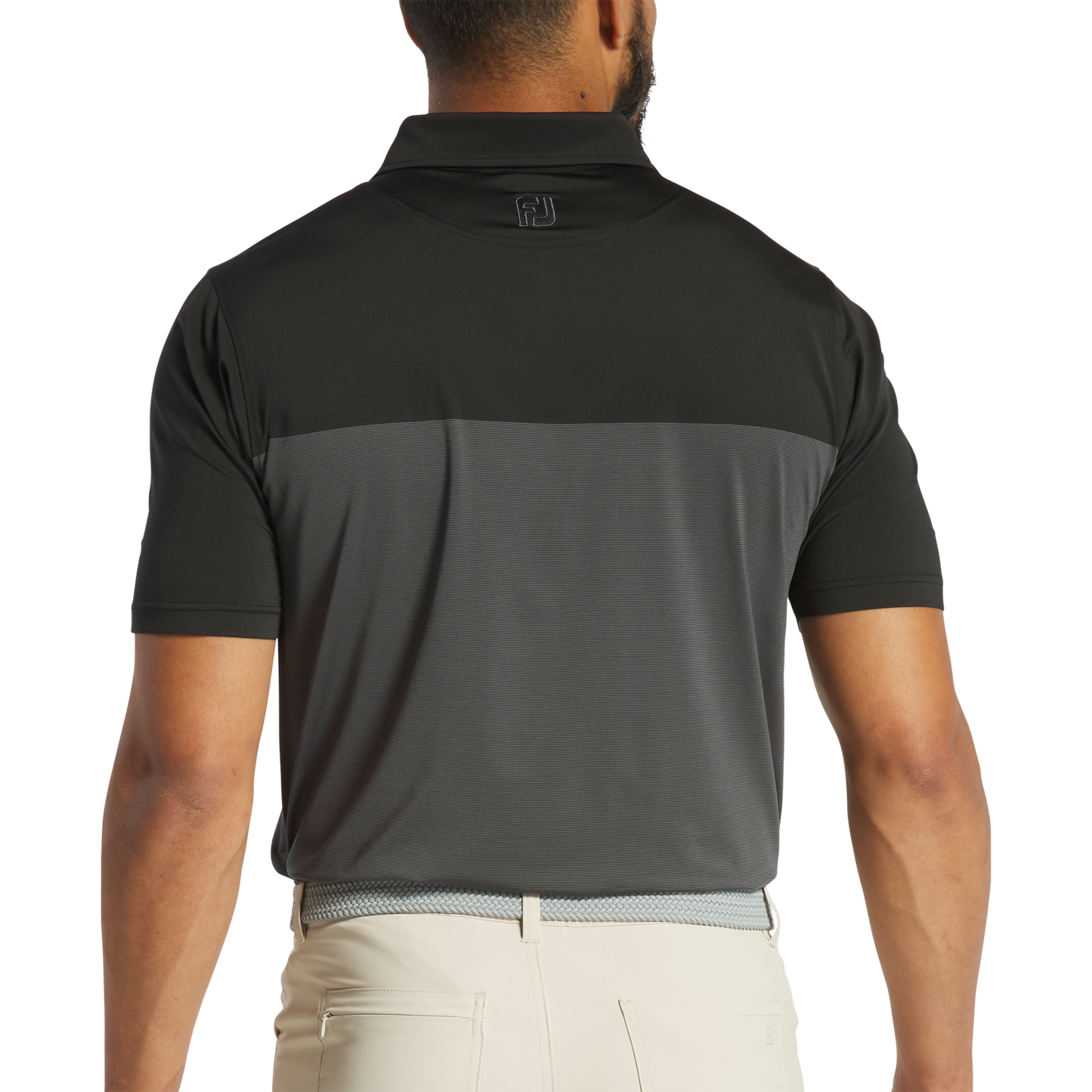 FOOTJOY MENS TONAL BLACK LISLE POLO