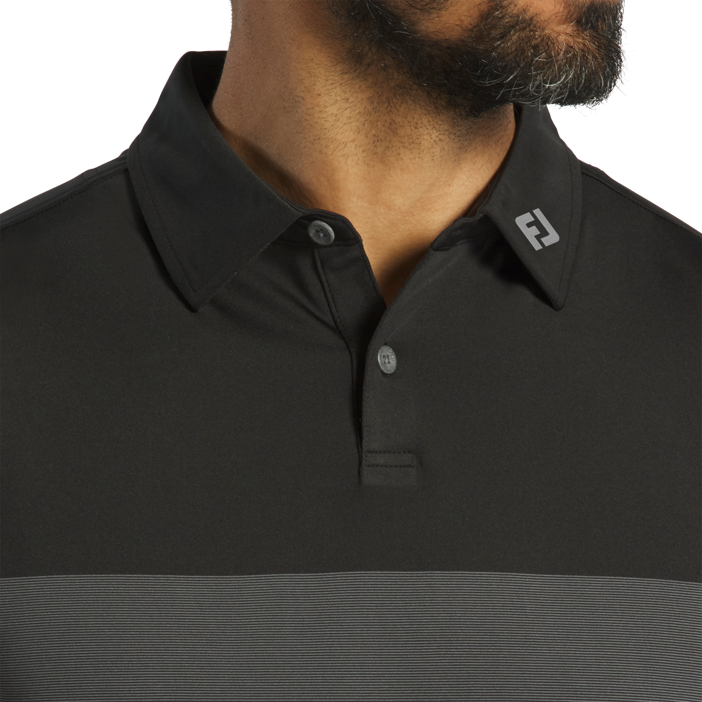 FOOTJOY MENS TONAL BLACK LISLE POLO