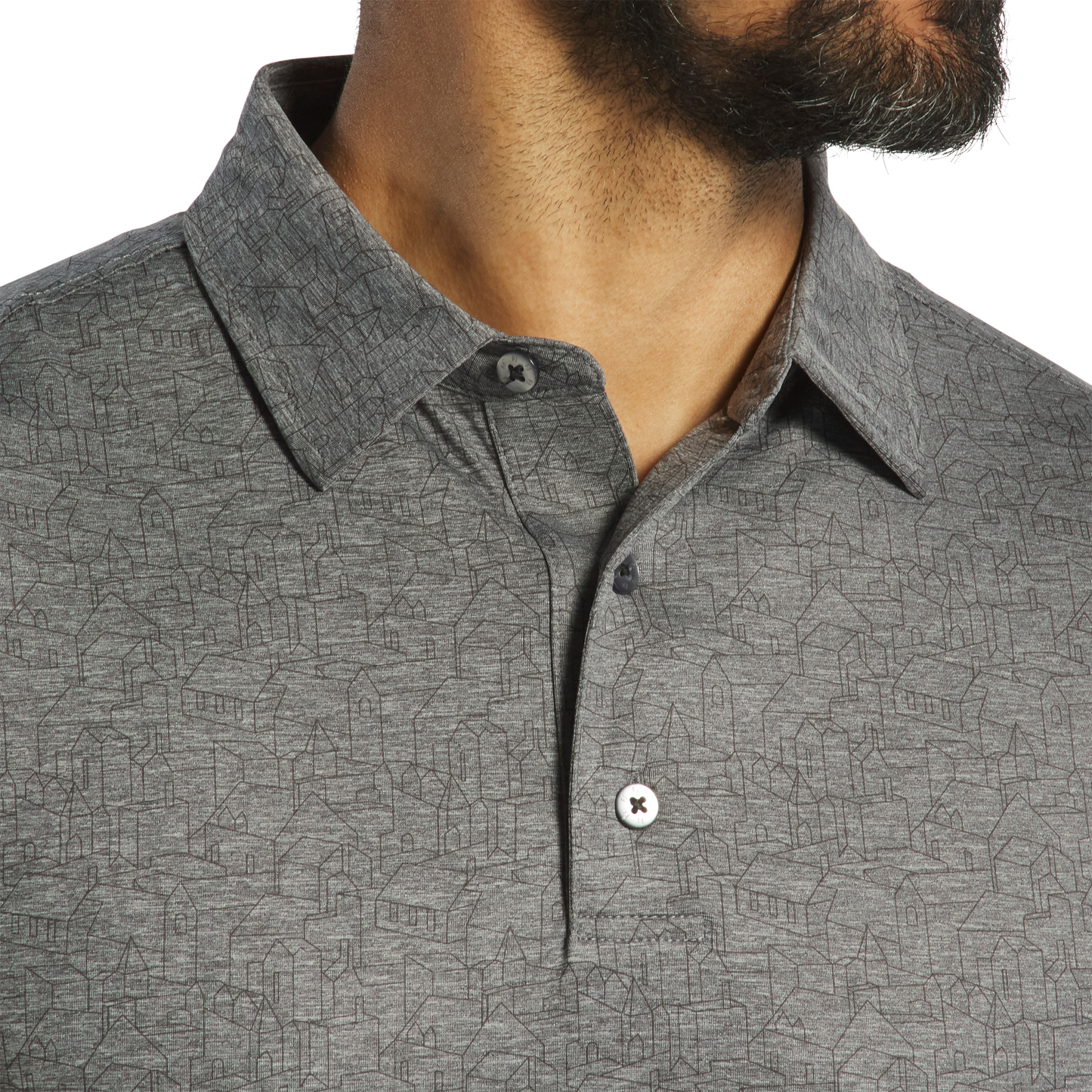 FOOTJOY  SCOTTISH TOWN PRINT MEN'S POLO