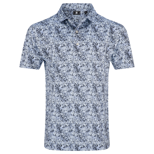 FOOTJOY GARDEN PRINT LISLE MEN'S POLO - PERIWINKLE