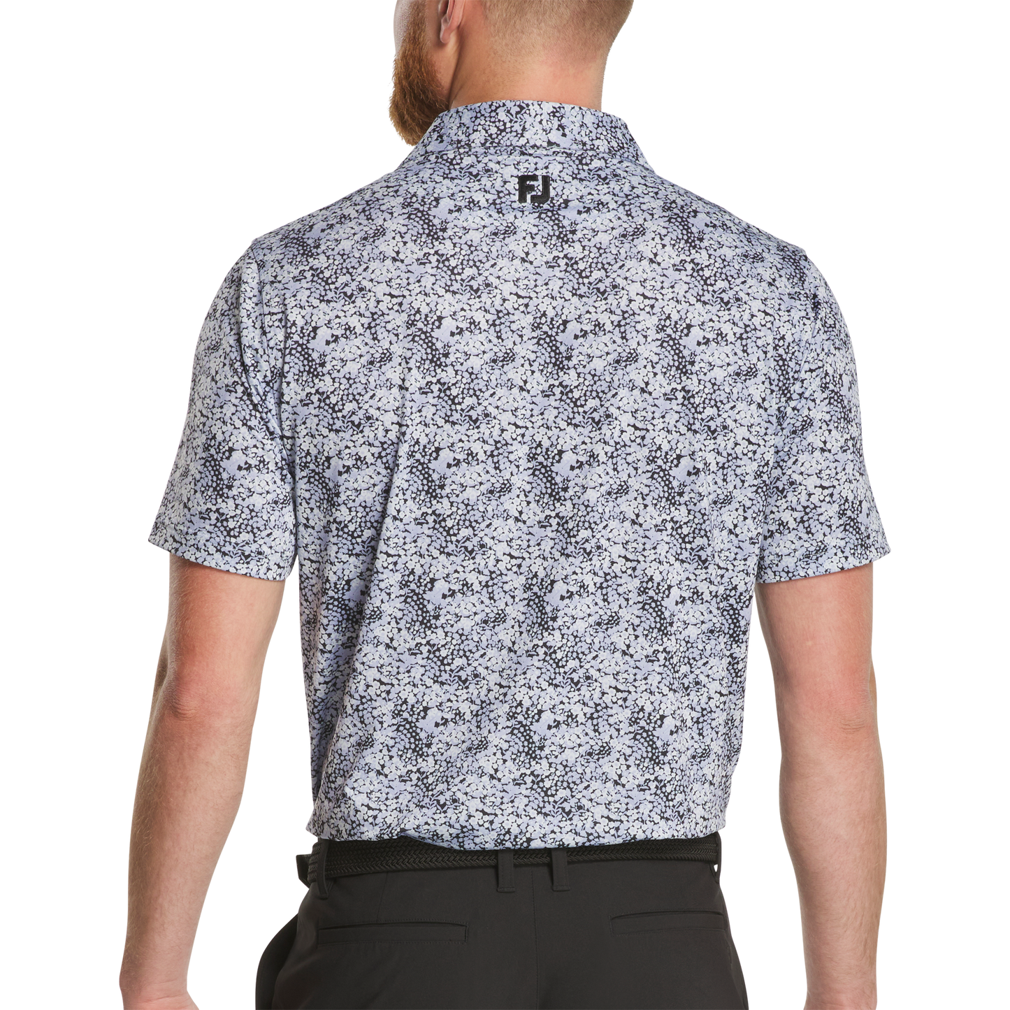 FOOTJOY GARDEN PRINT LISLE MEN'S POLO - PERIWINKLE