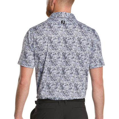 FOOTJOY GARDEN PRINT LISLE MEN'S POLO - PERIWINKLE