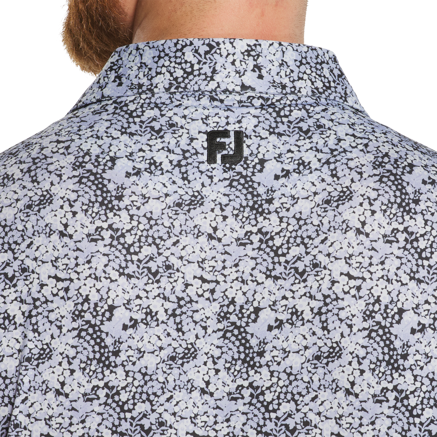 FOOTJOY GARDEN PRINT LISLE MEN'S POLO - PERIWINKLE
