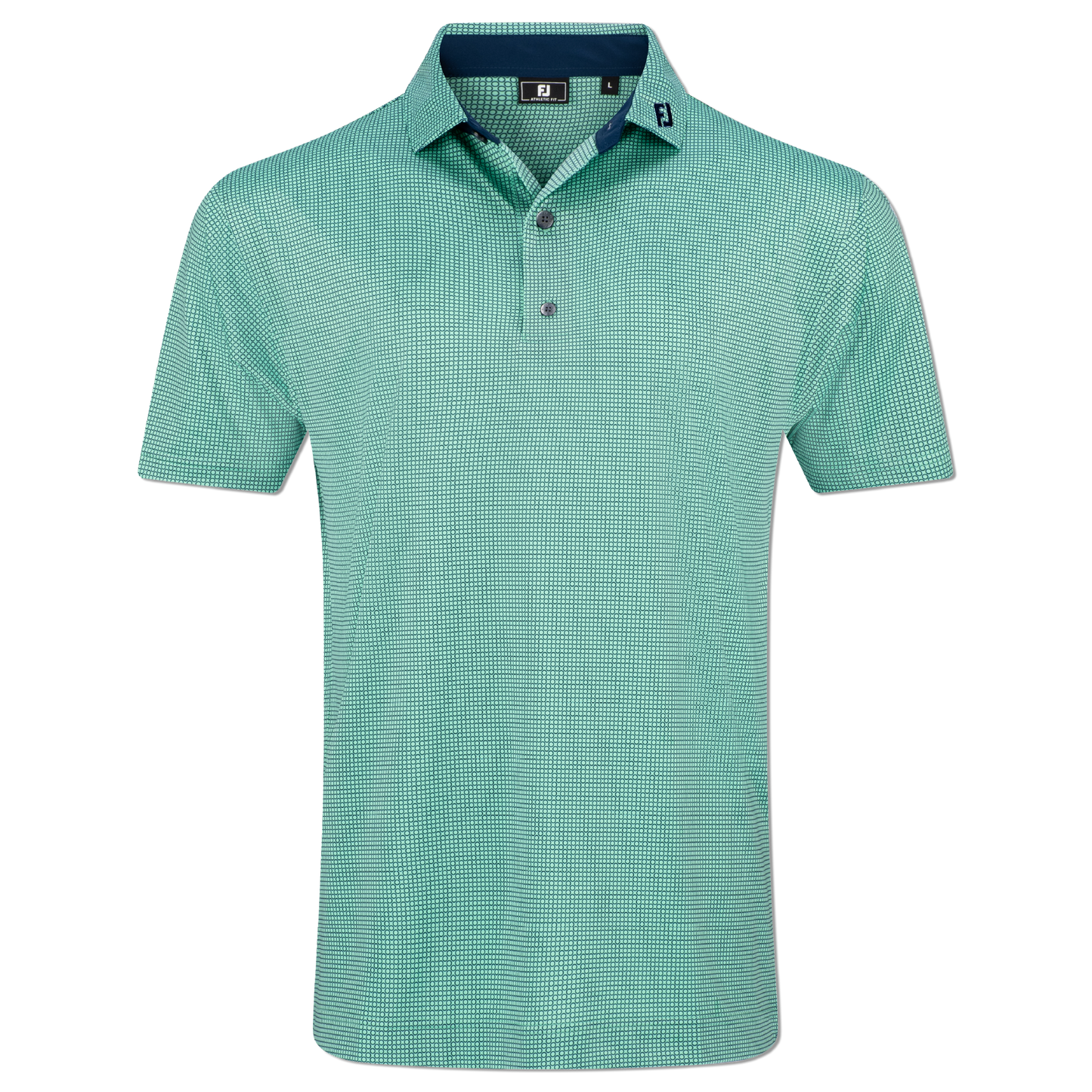 FOOTJOY MENS - CIRCLE FOULARD LISLE POLO - SEA FOAM/NAVY