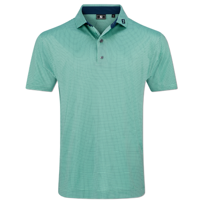 FOOTJOY MENS - CIRCLE FOULARD LISLE POLO - SEA FOAM/NAVY