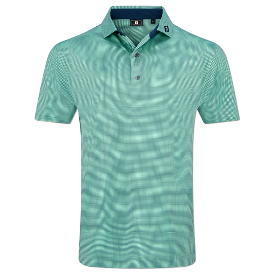 FOOTJOY MENS - CIRCLE FOULARD LISLE POLO - SEA FOAM/NAVY