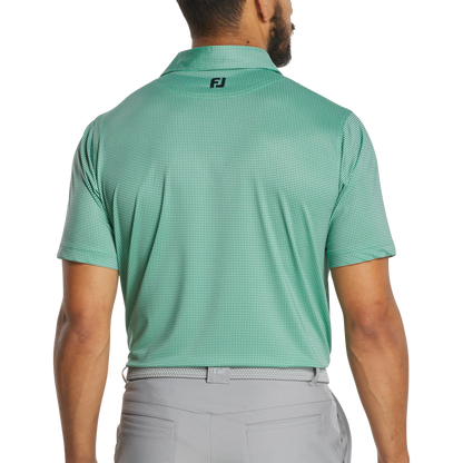FOOTJOY MENS - CIRCLE FOULARD LISLE POLO - SEA FOAM/NAVY