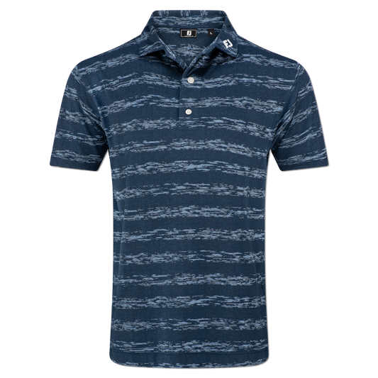 FOOTJOY MENS -  IKAT STRIPE POLO - NAVY