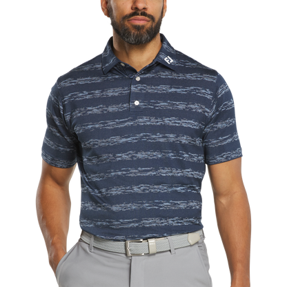 FOOTJOY MENS -  IKAT STRIPE POLO - NAVY