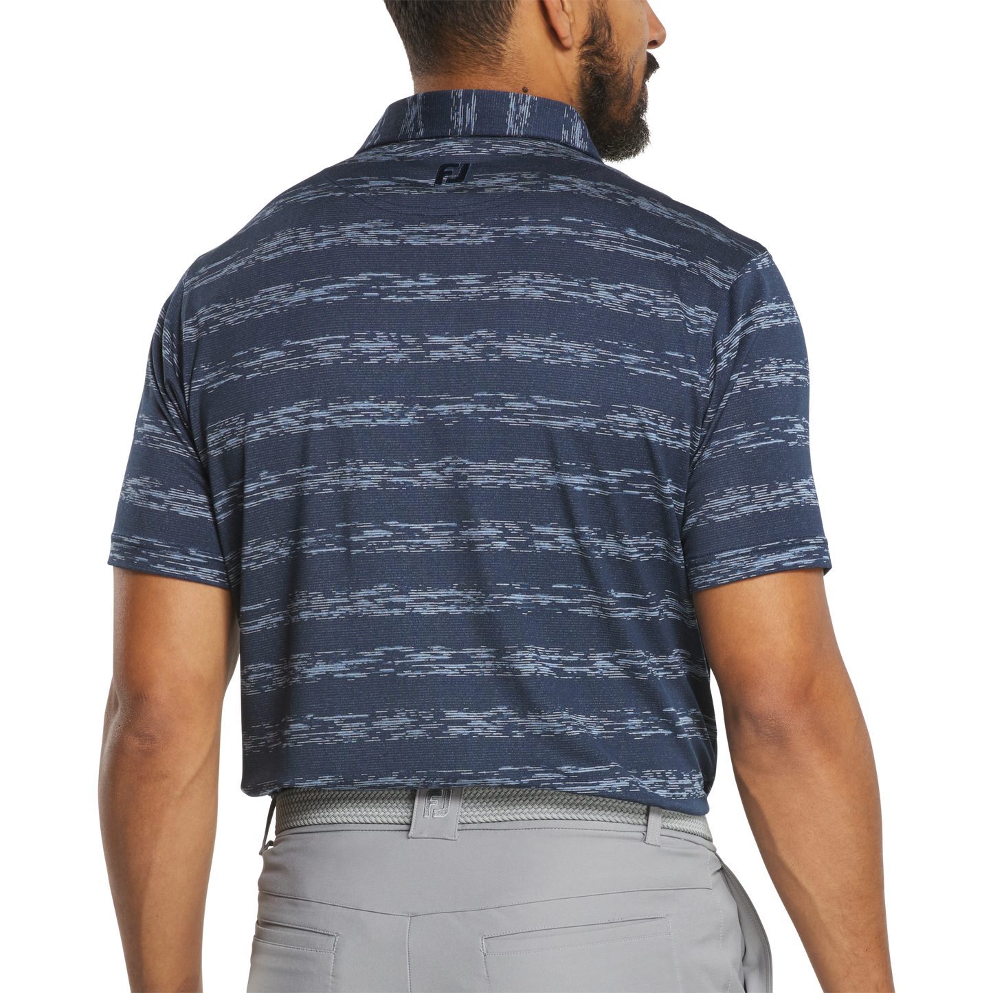 FOOTJOY MENS -  IKAT STRIPE POLO - NAVY