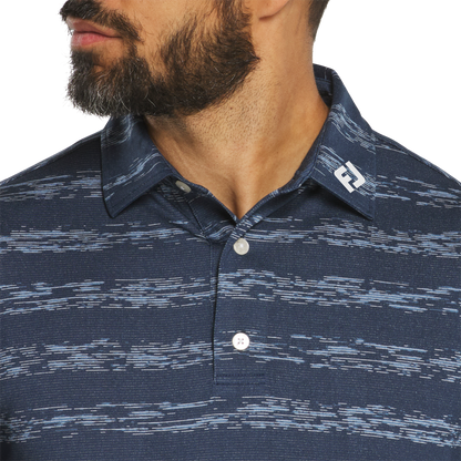 FOOTJOY MENS -  IKAT STRIPE POLO - NAVY