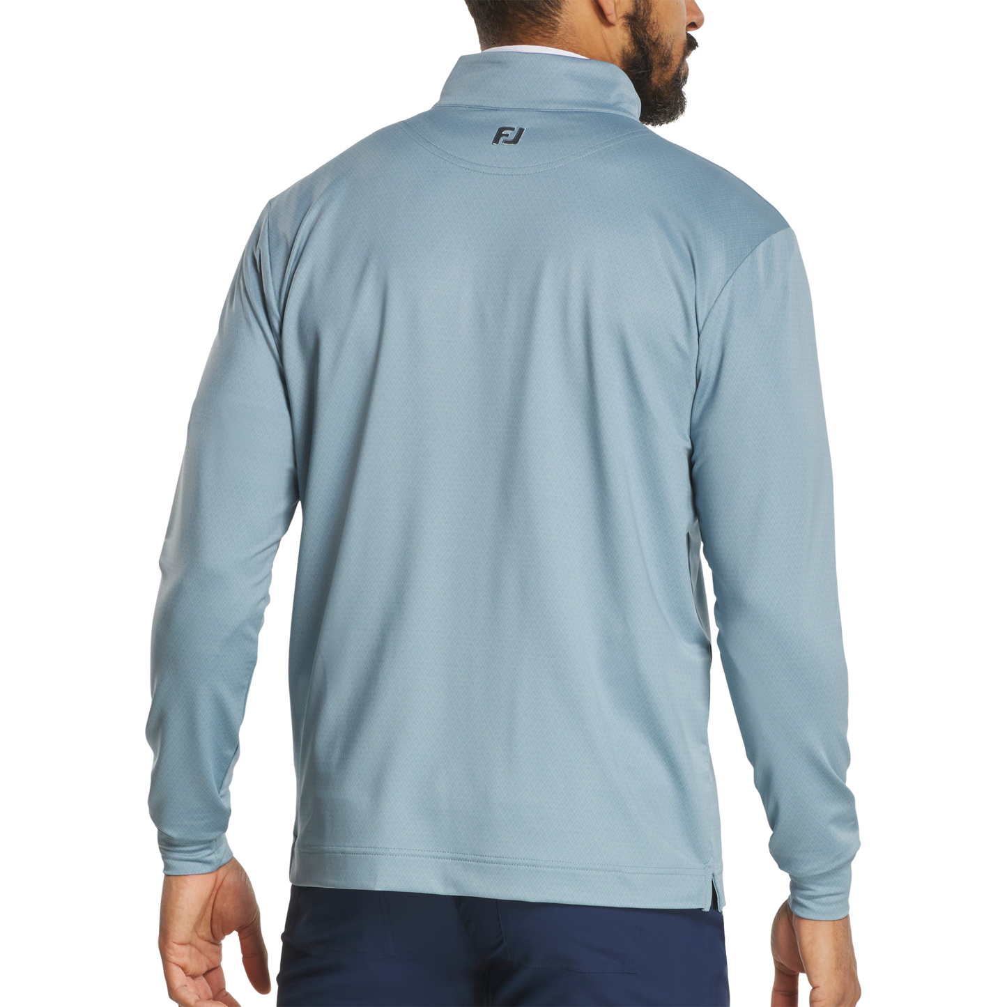 FOOTJOY MENS - TONAL DECO DIAMOND QZIP MIDLAYER - STEEL BLUE