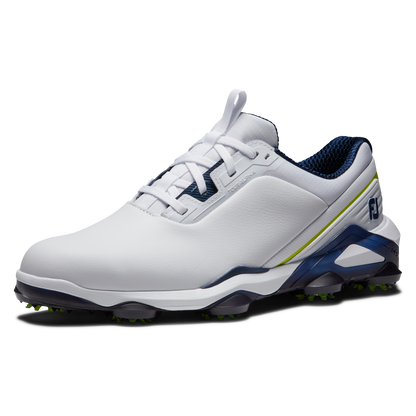 FOOTJOY MEN'S TOUR ALPHA SHOE- WHITE/NAVYLIME