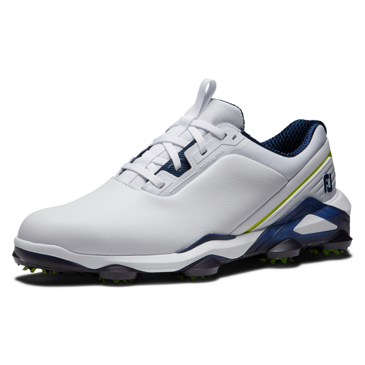 FOOTJOY MEN'S TOUR ALPHA SHOE- WHITE/NAVYLIME