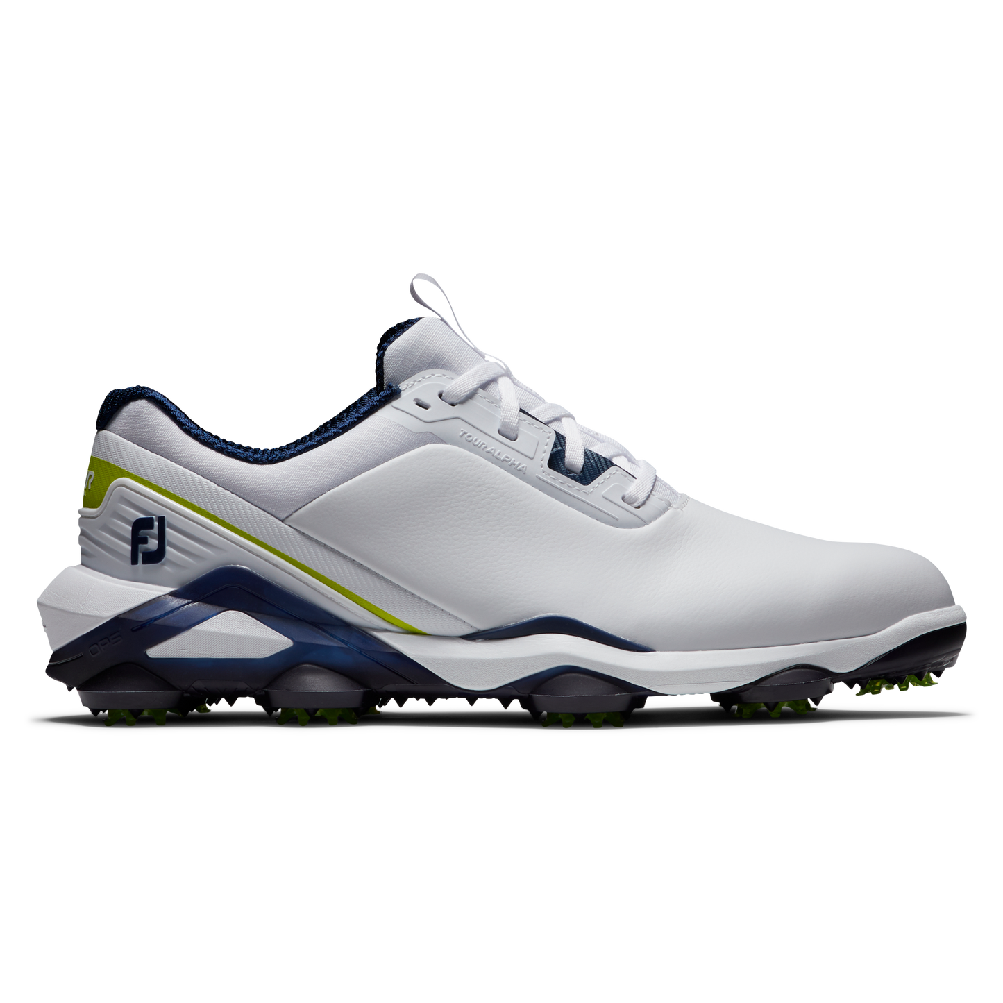 FOOTJOY MEN'S TOUR ALPHA SHOE- WHITE/NAVYLIME