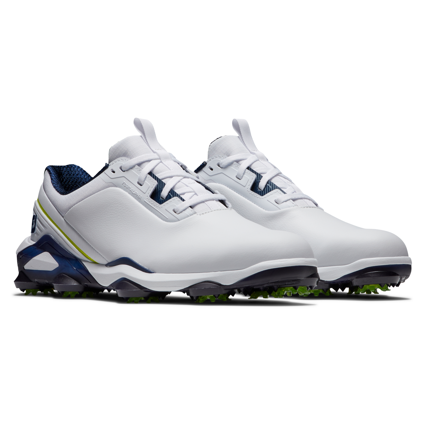 FOOTJOY MEN'S TOUR ALPHA SHOE- WHITE/NAVYLIME