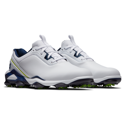 FOOTJOY MEN'S TOUR ALPHA SHOE- WHITE/NAVYLIME