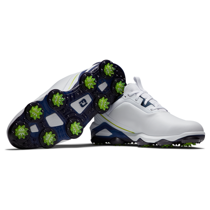 FOOTJOY MEN'S TOUR ALPHA SHOE- WHITE/NAVYLIME