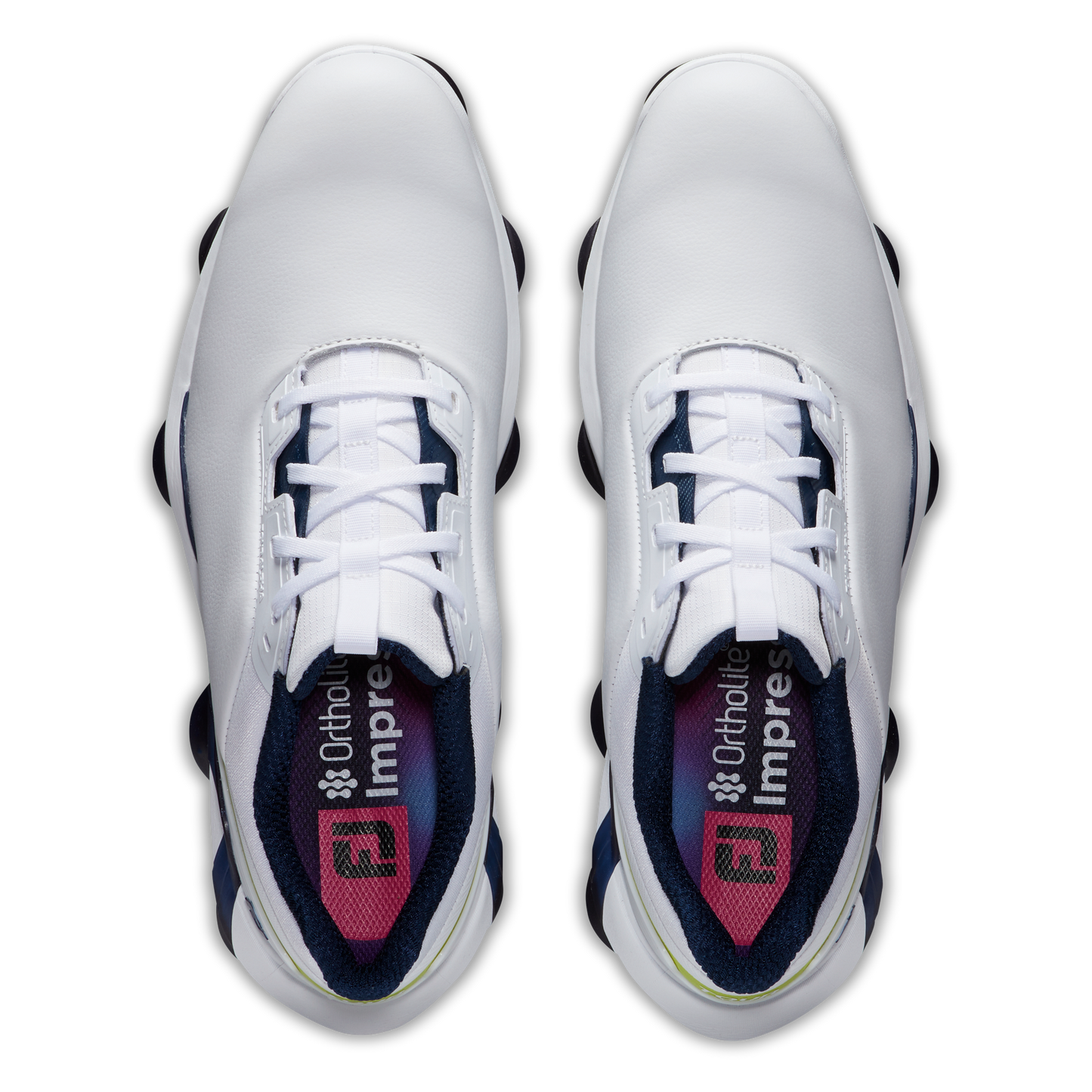 FOOTJOY MEN'S TOUR ALPHA SHOE- WHITE/NAVYLIME