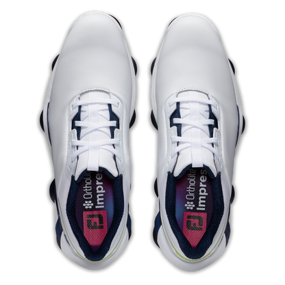 FOOTJOY MEN'S TOUR ALPHA SHOE- WHITE/NAVYLIME