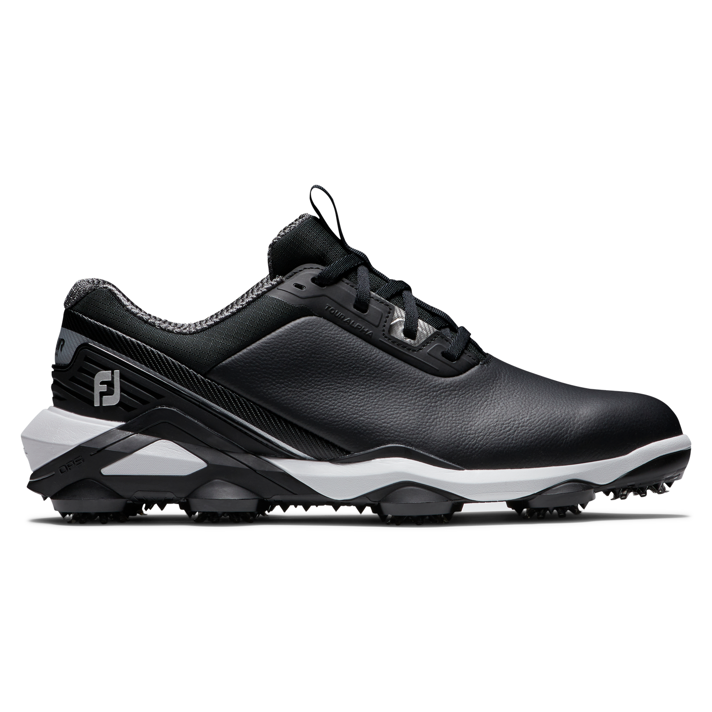 FOOTJOY MEN'S TOUR ALPHA BLACK SHOES BLACK/WHITE