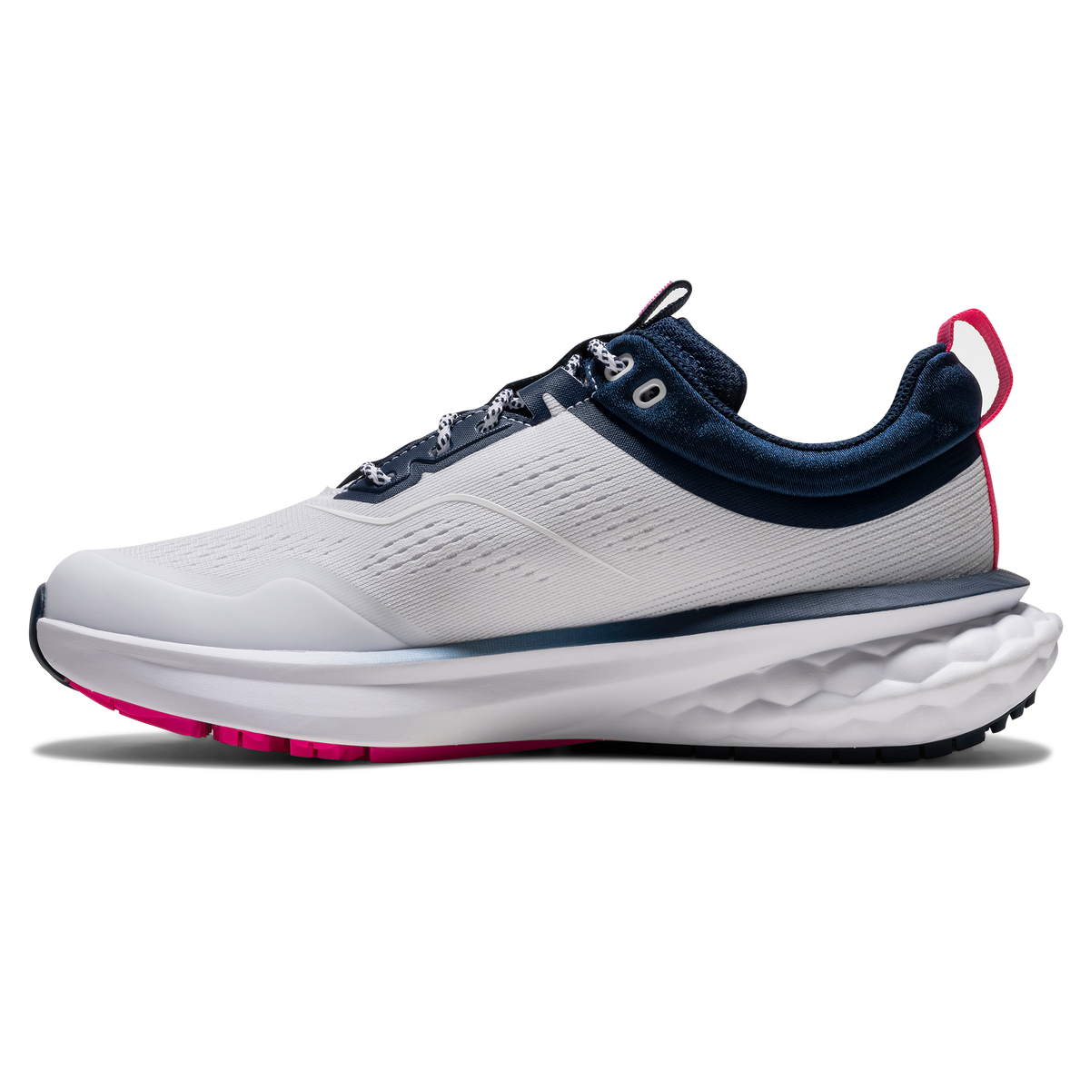 FOOTJOY WOMENS QUANTUM MESH SHOE - WHITE/NAVY/PINK