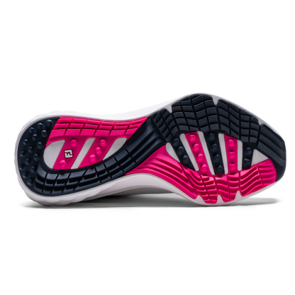 FOOTJOY WOMENS QUANTUM MESH SHOE - WHITE/NAVY/PINK