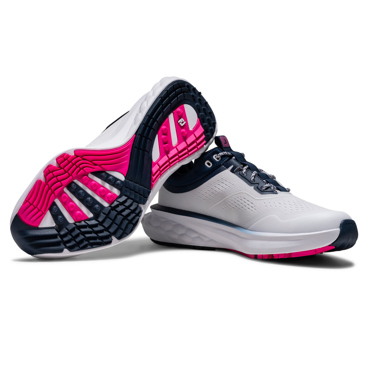 FOOTJOY WOMENS QUANTUM MESH SHOE - WHITE/NAVY/PINK