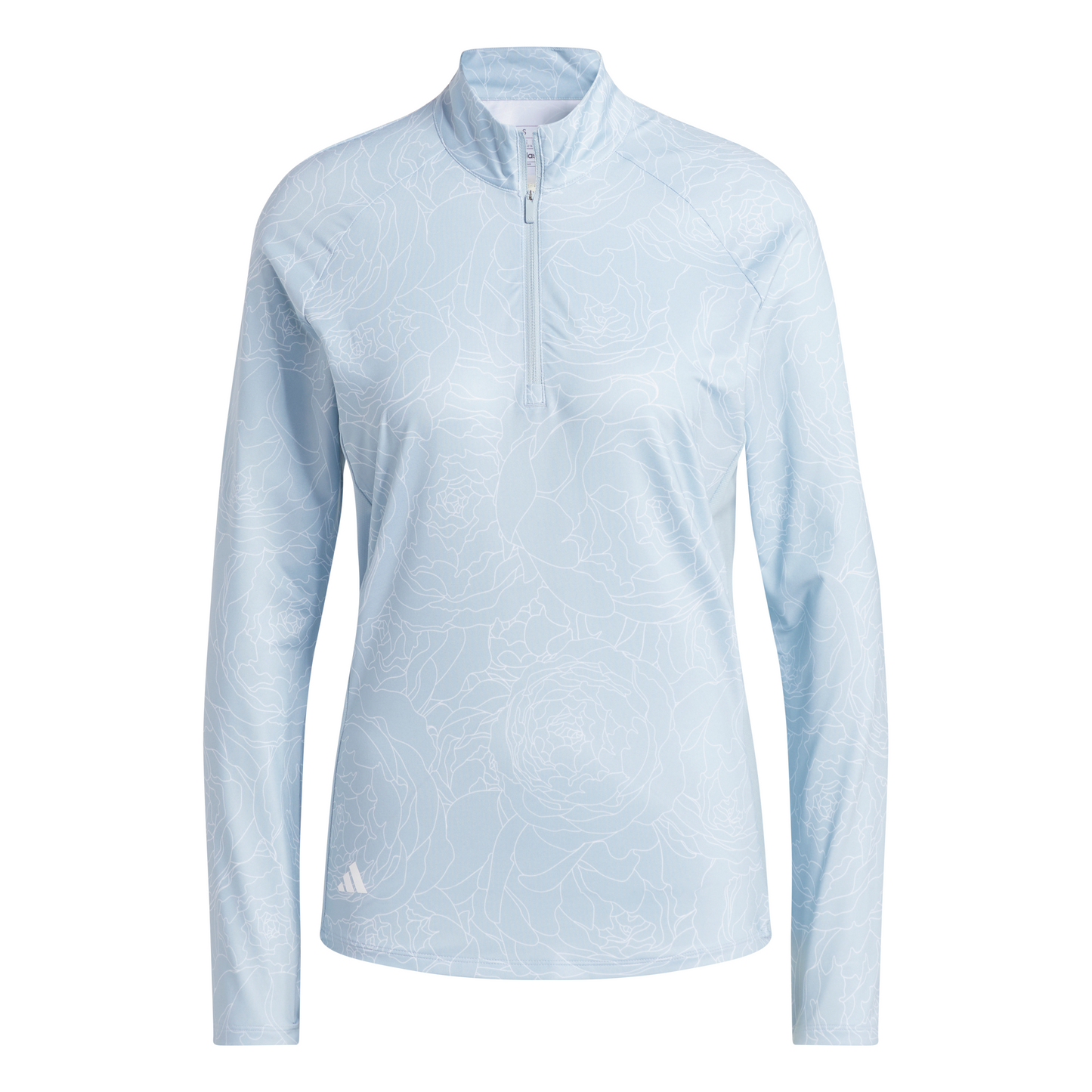 ADIDAS WOMEN'S ESSENTIALS LONG SLEEVE PRINTED MOCK POLO