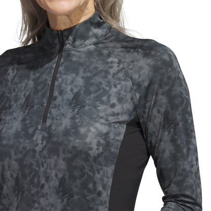 ADIDAS WOMEN'S ESSENTIALS PRINTED LONG SLEEVE MOCK POLO