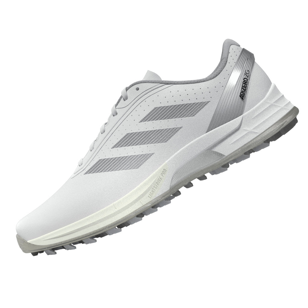 ADIDAS MEN'S ADIZERO ZG SPIKELESS GOLF SHOE - WHITE/GREY/SILVER