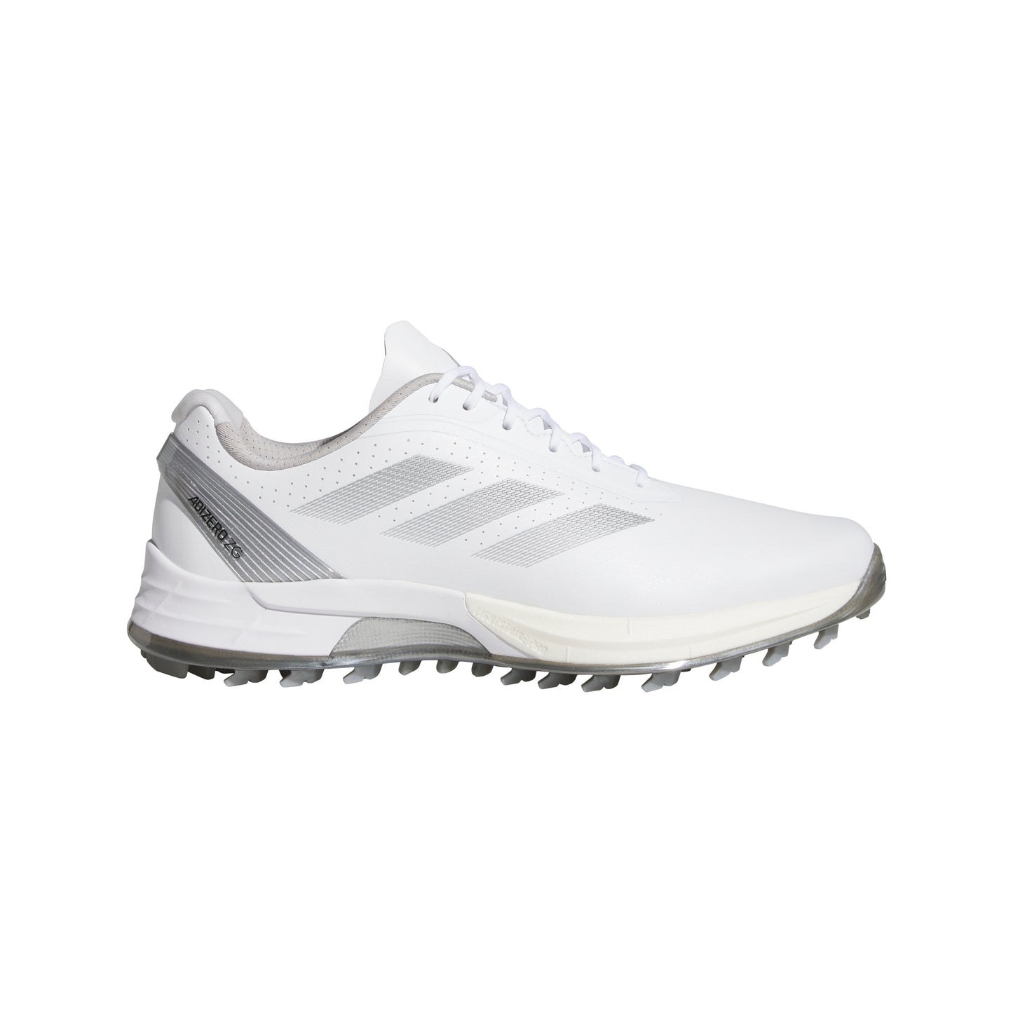 ADIDAS MEN'S ADIZERO ZG SPIKELESS GOLF SHOE - WHITE/GREY/SILVER
