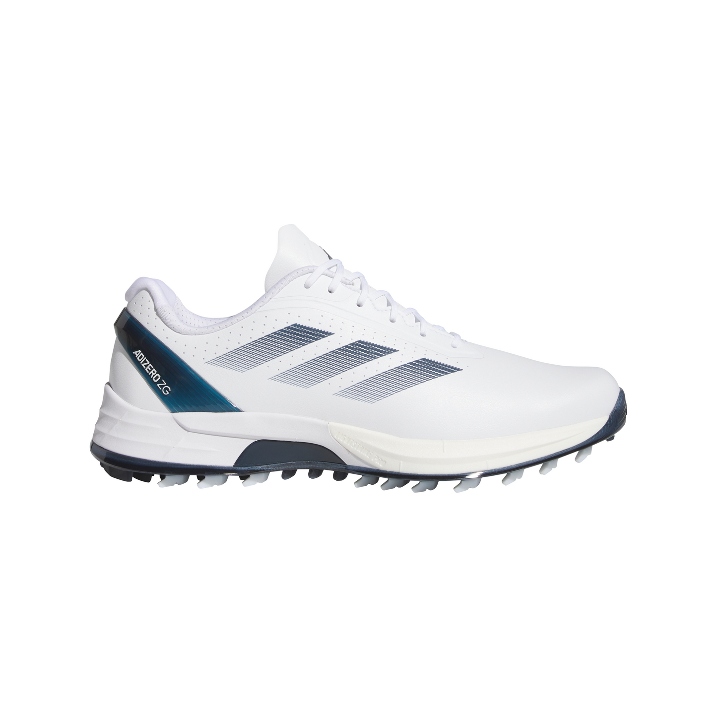 ADIDAS MEN'S ADIZERO ZG SPIKELESS GOLF SHOE - WHITE/NAVY