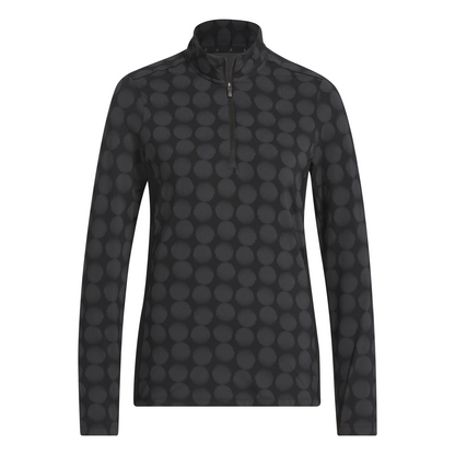 ADIDAS WOMENS ULTIMATE365 PRINTED QUARTER-ZIP MOCK POLO