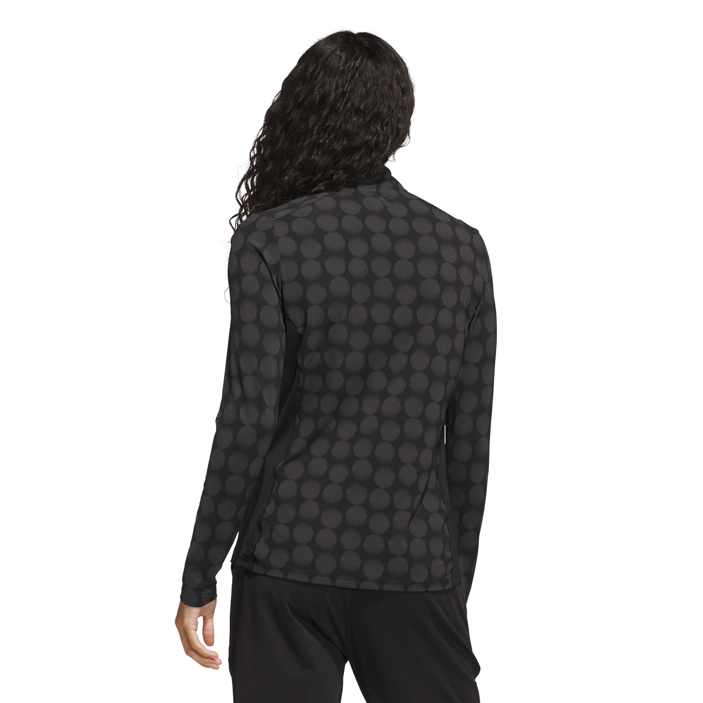 ADIDAS WOMENS ULTIMATE365 PRINTED QUARTER-ZIP MOCK POLO