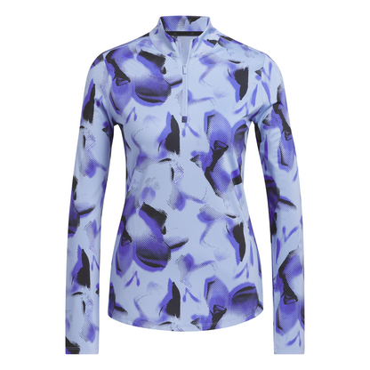 ADIDAS WOMEN'S ULTIMATE365 PRINTED QUARTER ZIP MOCK