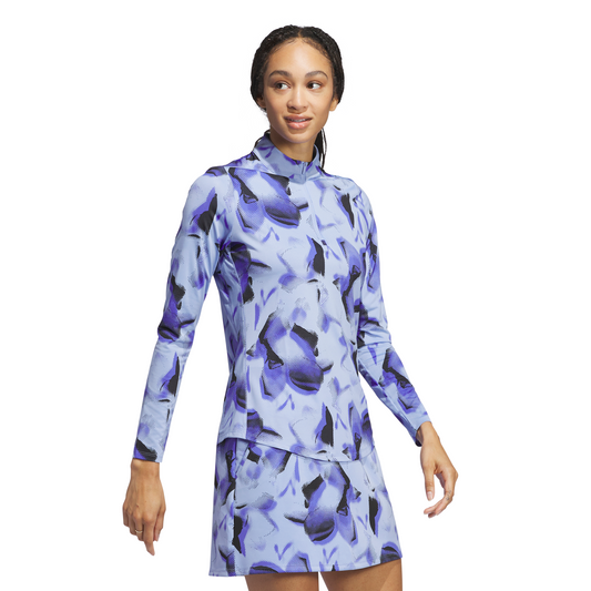 ADIDAS WOMEN'S ULTIMATE365 PRINTED QUARTER ZIP MOCK