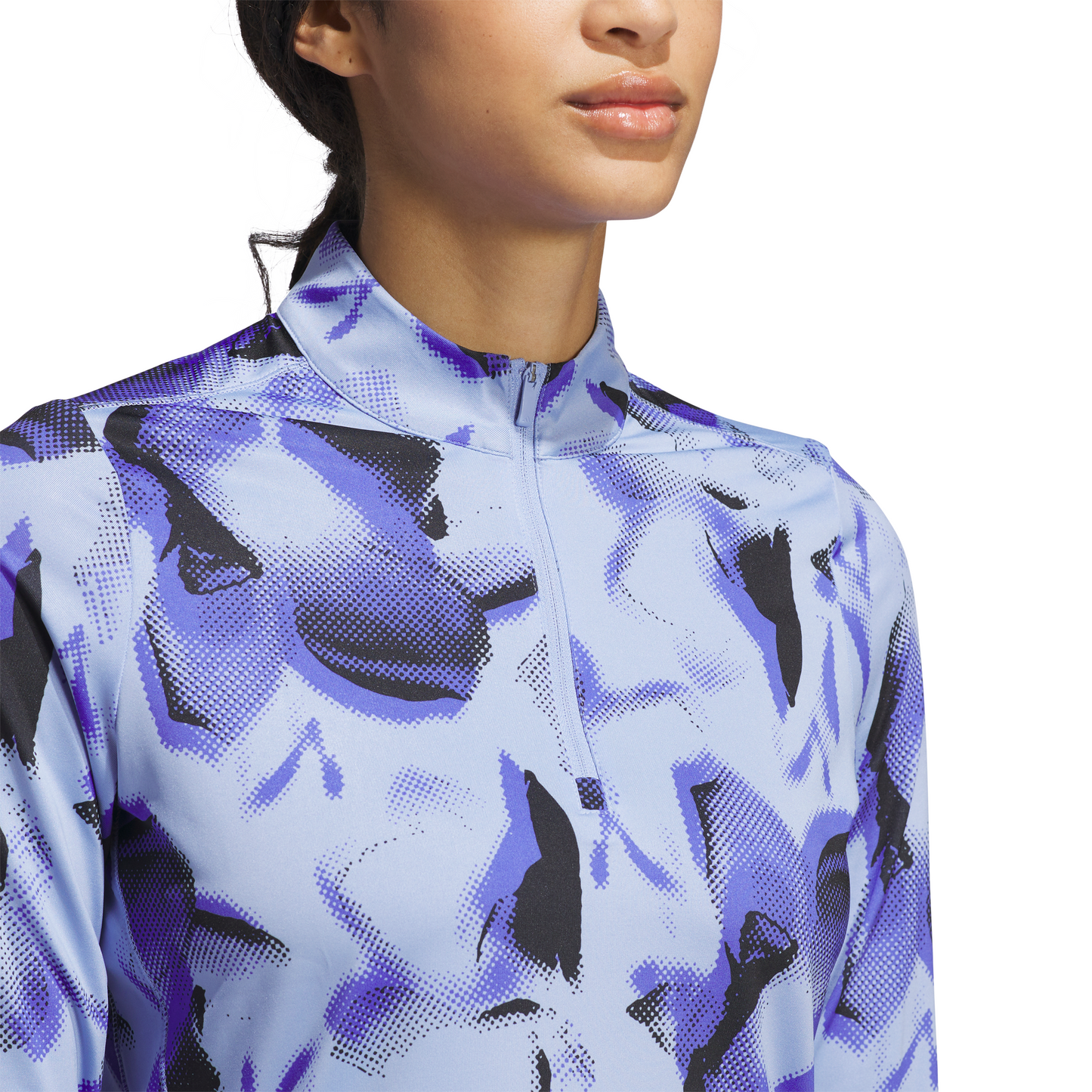 ADIDAS WOMEN'S ULTIMATE365 PRINTED QUARTER ZIP MOCK