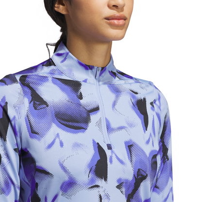 ADIDAS WOMEN'S ULTIMATE365 PRINTED QUARTER ZIP MOCK